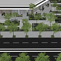 Garden Landscape Design With Trees Pathway Chairs Bicycle And Arched Structure