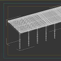 Traditional Wooden Pergola with Tiled Roof and Support Columns Design