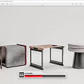 New Chinese Style Stool Round Stool Low Stool Pier 3d model