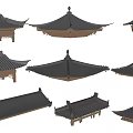 Chinese Traditional Roof Architectural Components With Various Design Styles And Structures