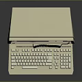 Vintage Portable Electronic Device With Beige Case Green Screen Display And Keyboard
