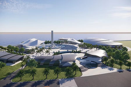 Binhai Park Sports Park Gymnasium Exhibition Hall 3d model
