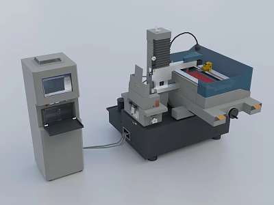 Industrial CNC Machining Equipment With Control Panel And Precision Processing System 3d model