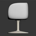 Modern Red Textured Leisure Chair With White Frame And Silver Round Base