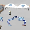 Snowy Winter Interactive Zone Featuring White Tents And Ice Decorations For Visitors