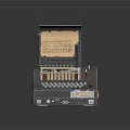 Vintage Mechanical Office Calculator With Classic Keyboard Knobs And Paper Roll 3d model
