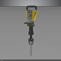 Professional Yellow And Black Demolition Hammer With Handle And Pointed Chisel Bit For Construction Work 3d model