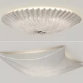 Modern White Sparkling Ceiling Light with Pleated and Curved Design for Home Interior Lighting