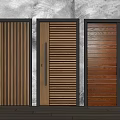 Wooden Hinged Doors With Different Panel Designs And Slatted Patterns For Interior Decoration 3d model