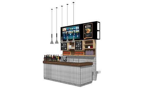 Modern Cashier Bar 3d model