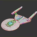 Detailed Starship Model With Disc Shaped Hull And Twin Warp Nacelles For Cosmic Exploration