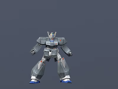 Intelligent Machine Gray Robot With Mechanical Structure Blue Feet Detailed Armor 3d model