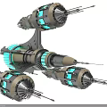 Futuristic Mechanical Device With Multiple Blue Glowing Engines And Detailed Metallic Structure