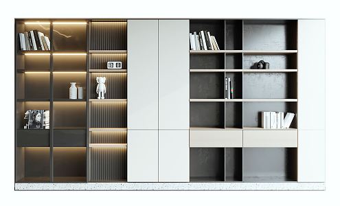 Modern bookcase 3d model