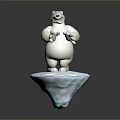 Cute White Polar Bear Cartoon Figure Standing On Iceberg Platform
