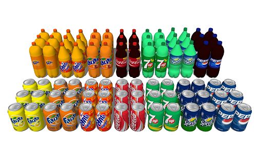 Modern Beverage Carbonated Drinks 3d model