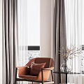 Modern Bedroom Interior With Platform Bed Wardrobe Accent Chair And Track Lighting