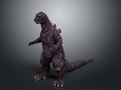 Realistic Godzilla 3D Model Featuring Scaly Skin Spiked Back And Textured Body 3d model