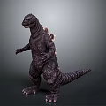 Realistic Godzilla 3D Model Featuring Scaly Skin Spiked Back And Textured Body