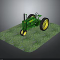 John Deere Green Tractor With Yellow Wheels On Green Grass Surface