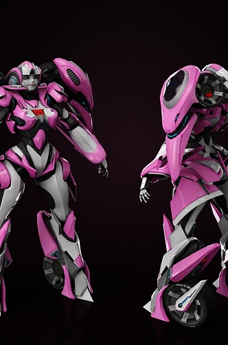 Robot Transformers Arcy Arcee Pink Mecha Female Robot Female Mecha 3d model