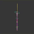 Pink Fantasy Weapons Collection with Sword Staff Axe Heart Moon and Star Design