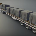 Brown Heavy Duty Truck For Cargo Transportation With Trailer