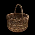 Handwoven Wicker Basket With Sturdy Handle For Everyday Household Storage Needs