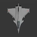 White Fighter Jet Model with Transparent Canopy and Red Wing Insignia on Dark Background