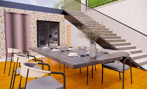 Modern Courtyard Garden 3d model