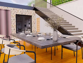 Modern Courtyard Garden 3d model
