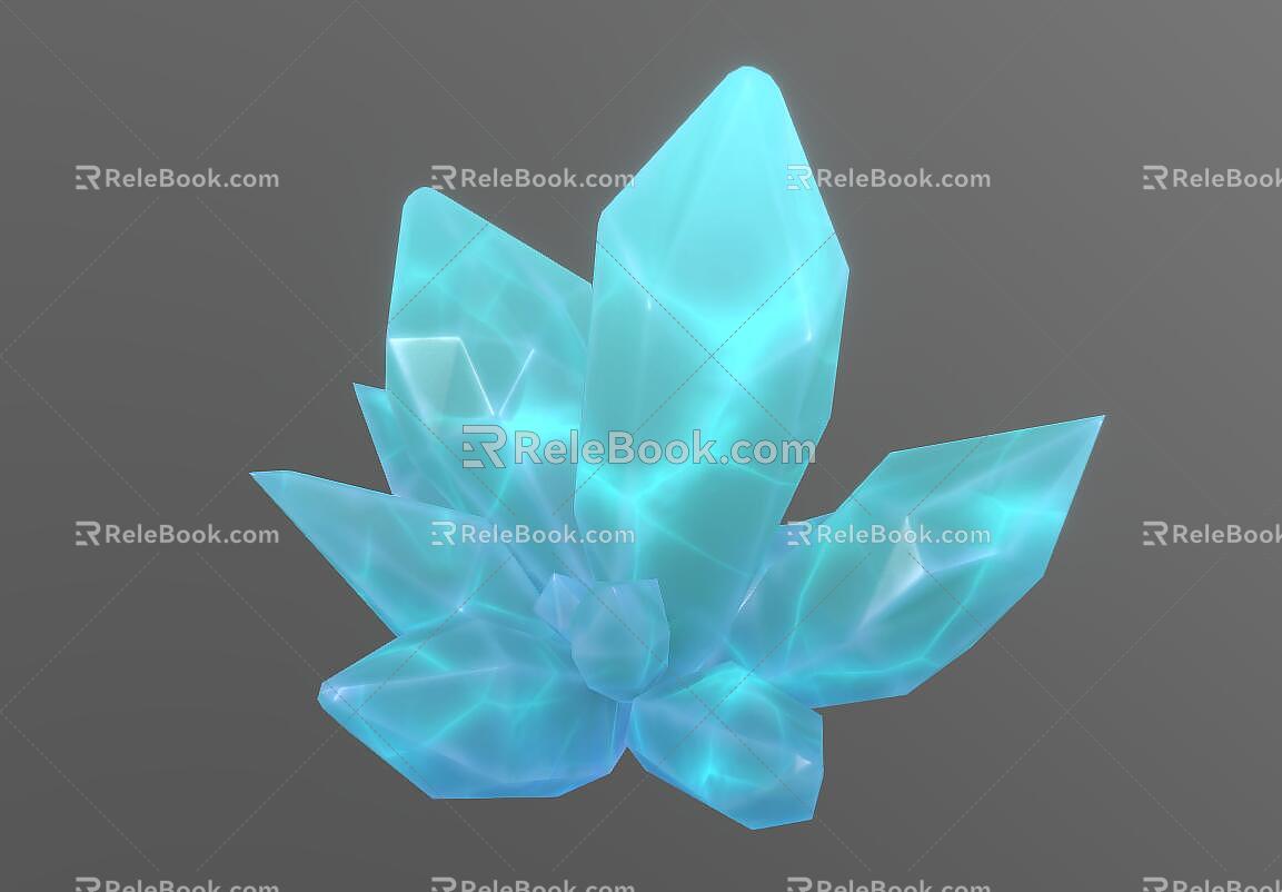 Crystal Gem Cartoon Gem Hand Painted Gem Stylized Gem 3d model