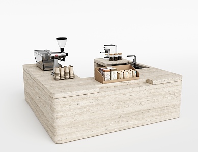 Modern coffee bar counter 3d model