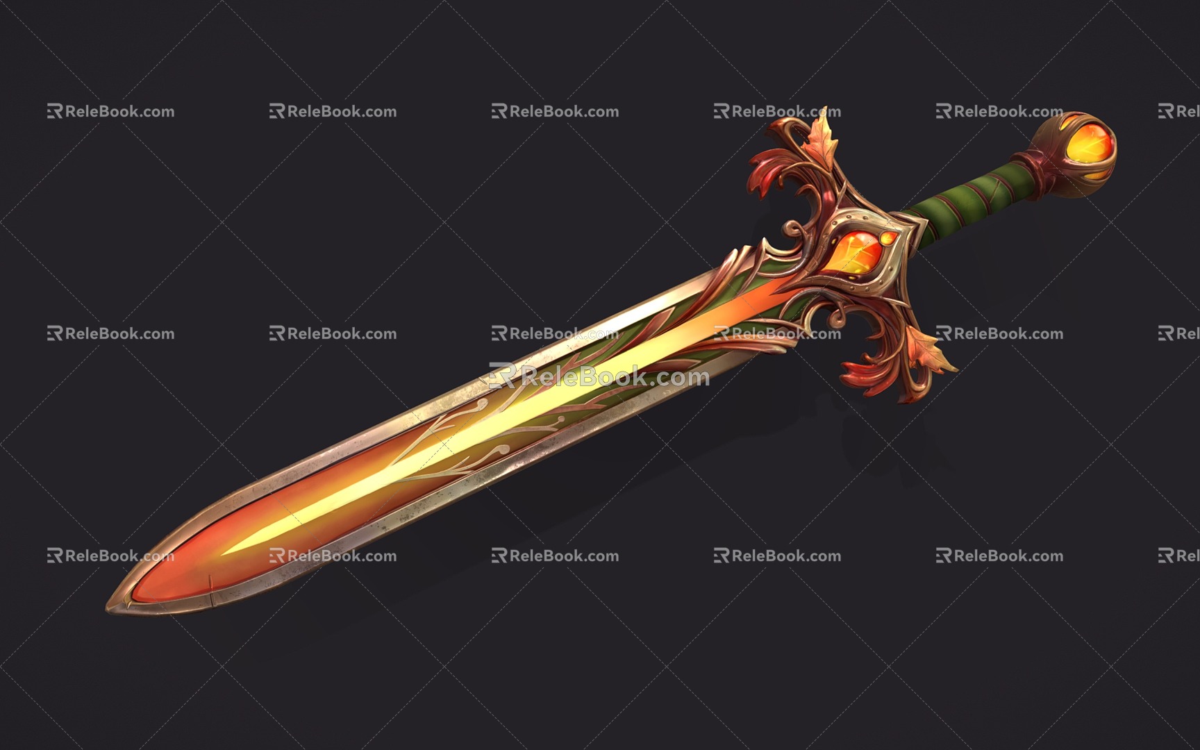 Long Sword Sword Sword Fantasy Long Sword Magic Weapon 3d model