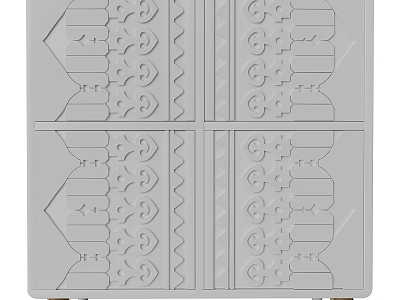 Classic Traditional Decorative Dresser with Multiple Drawers and Intricate Carved Patterns 3d model