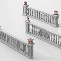 Elegant Classical Railings With Intricate Carvings Columns And Decorative Tops