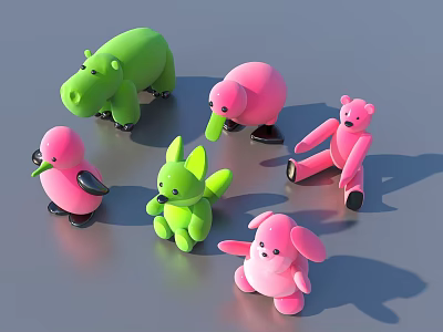 Cartoon toy animal doll 3d model