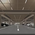 Elegant Modern Spacious Underground Parking Lot With Smooth Floor And Orderly Parked Luxury Vehicles