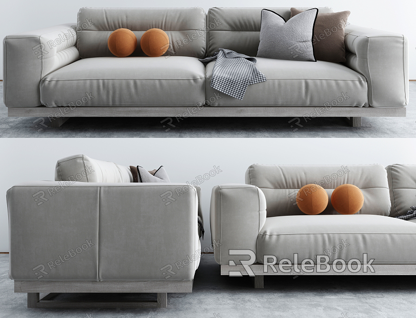 Modern double sofa multiplayer sofa model