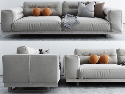 Modern double sofa multiplayer sofa model