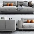 Modern double sofa multiplayer sofa 3d model