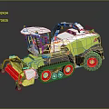 CLAAS Green And White Tracked Agricultural Harvester With Red Wheels