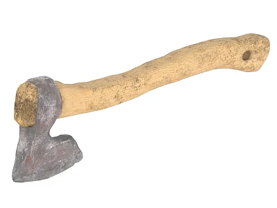 Axe as Essential Hardware Tool with Wooden Handle and Metal Head 3d model