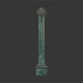 Green Wrought Iron Railing With Ornate Scrollwork And Decorative Posts