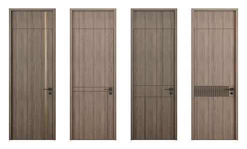 Modern swing door single door 3d model