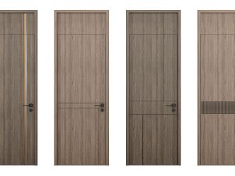 Modern swing door single door 3d model