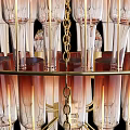 Elegant Chandelier With Gradient Glass Shades And Gold Metal Frame