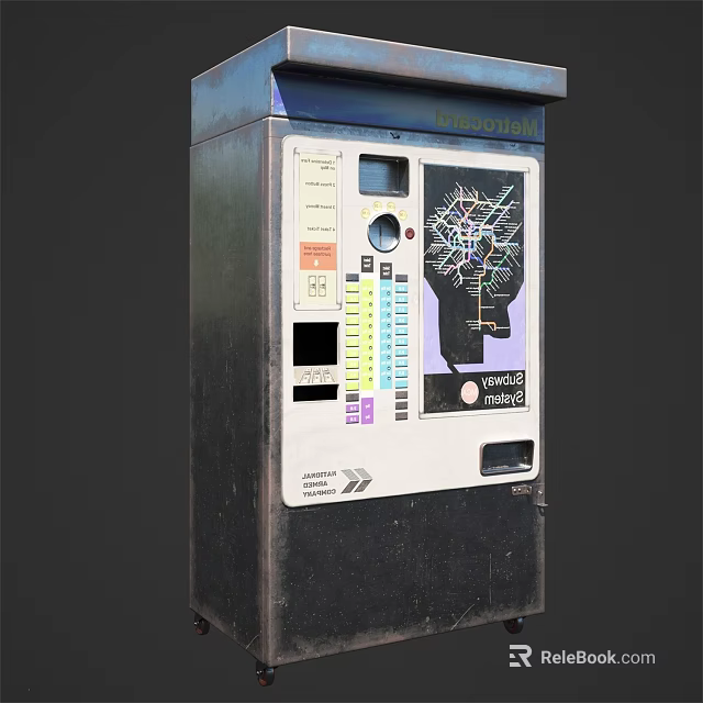 Commercial Equipment Newspaper Vending Machine With Coin Slot Display Panel And Papers 3d model 
