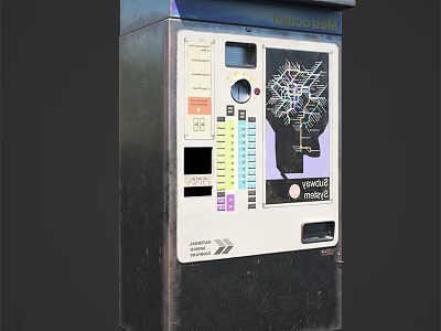 Commercial Equipment Newspaper Vending Machine With Coin Slot Display Panel And Papers 3d model