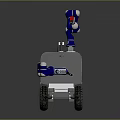 Mobile Robot Featuring Multiple Blue Robotic Arms And Wheeled Industrial Base 3d model
